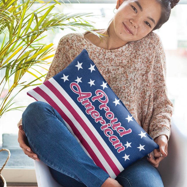 Proud Amerikanska stjärnor och rand USA flagga Lumbarkudde (Skapare uppladdad)
