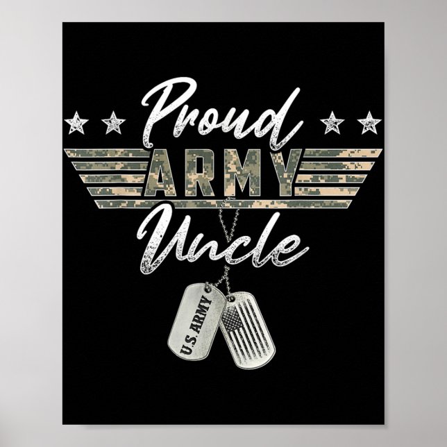 Proud Arméfarbror American Veteran Militär Poster (Framsidan)