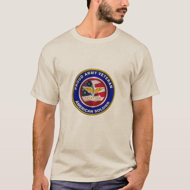 Proud Army Aviation Veteran T Shirt (Framsida)