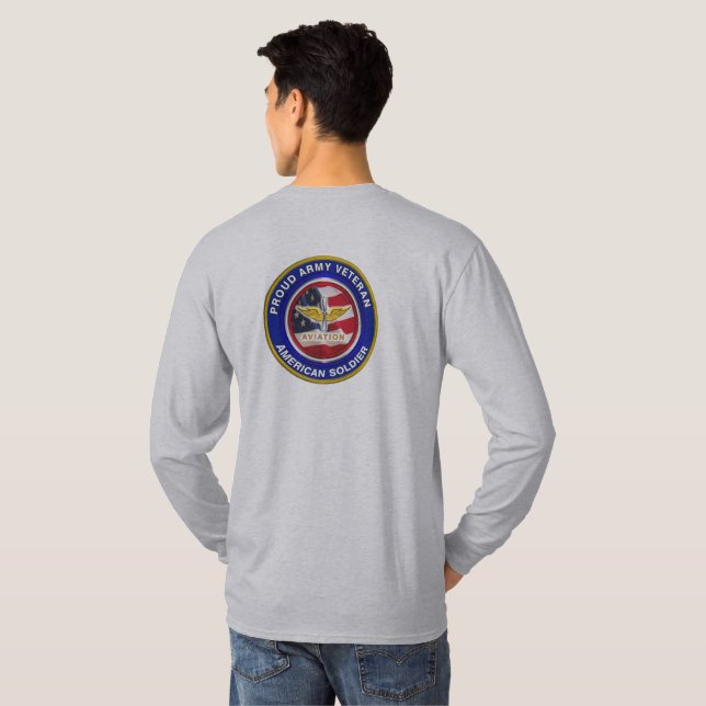 Proud Army Aviation Veteran T Shirt (Hel baksida)