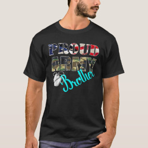 Proud Army Brother Flagga American T Shirt Milit