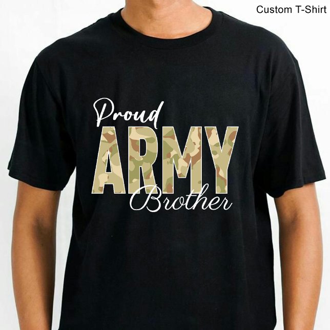 Proud Army Brother / Marine Family Black T Shirt (Proud Army Brother / Marine Family Black T-Shirt)