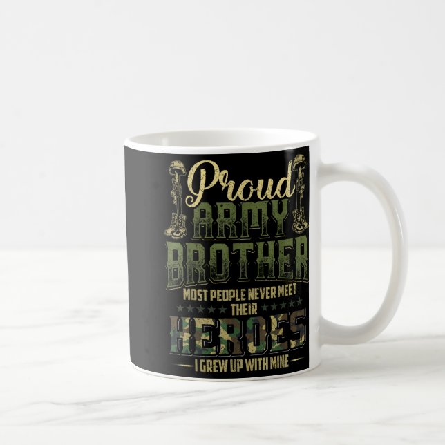 Proud Army Brother Shirt Patriotic Military Vetera Kaffemugg (Höger)
