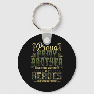 Proud Army Brother Shirt Patriotic Military Vetera Nyckelring
