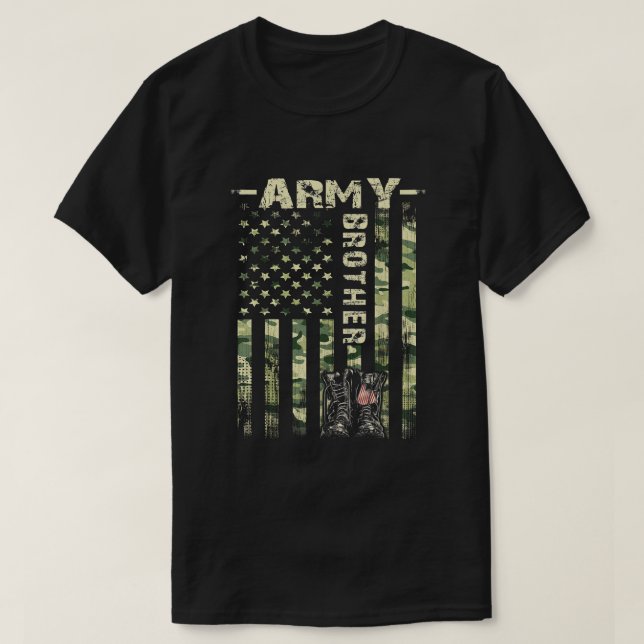 Proud Army Brothers United Stater Flagga Military  T Shirt (Design framsida)