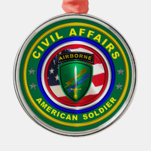 Proud Army Civil Affairs Veteran jul Julgransprydnad Metall