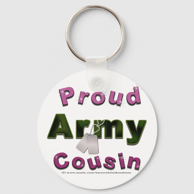 Proud Army Cousin Rosa Keychain Nyckelring (Framsida)