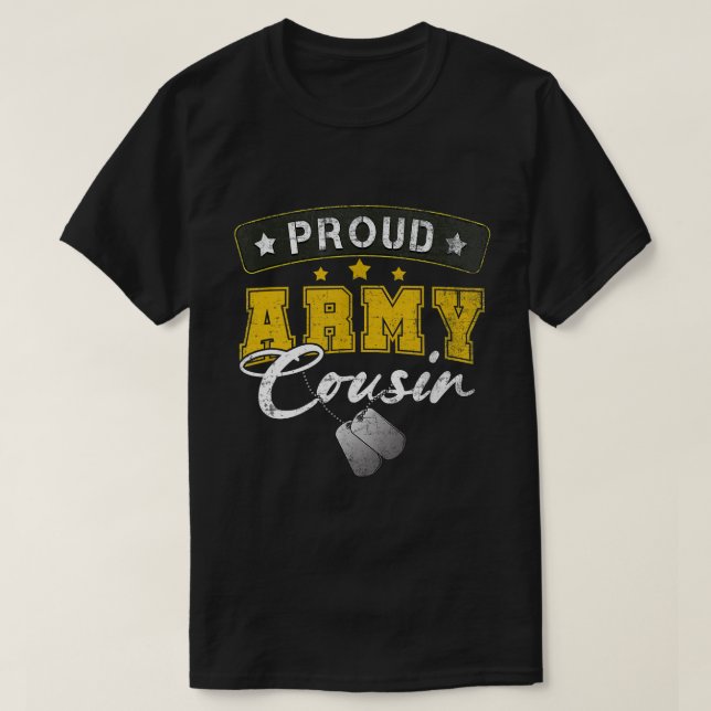 Proud Army Cousin Shirt Militärt Pride T Shirt (Design framsida)