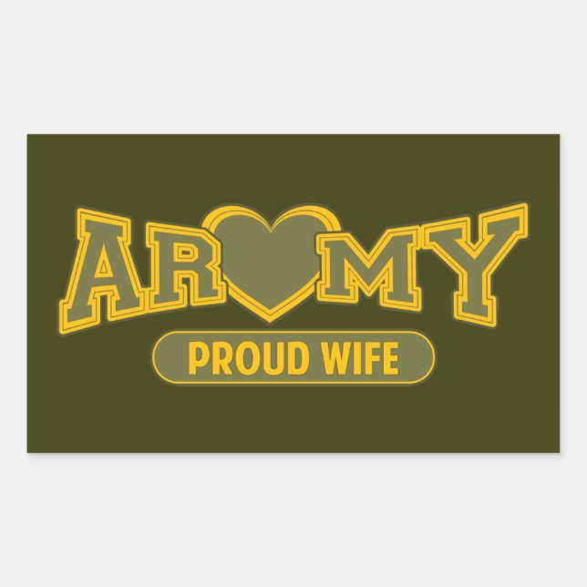 Proud Army-fru Rektangulärt Klistermärke (Framsida)