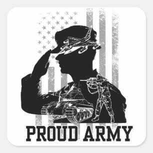 Proud Army Fyrkantigt Klistermärke