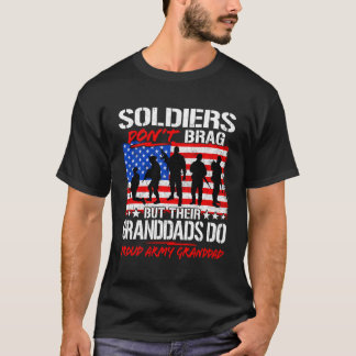 Proud Army Granddad Soldiers Don Brag Funny Gran T Shirt