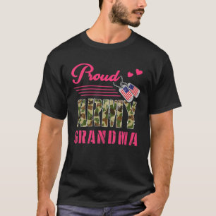 Proud Army Grandma Miliage Camouflage Hund Märkre T Shirt