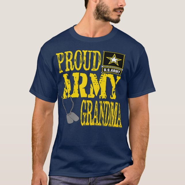 Proud Army Grandma Shirt Military Pride T Shirt (Framsida)