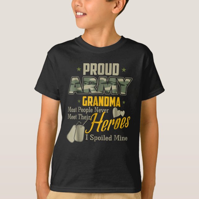  Proud Army Grandma Shirt Toppen Coola Grandma Arm T Shirt (Framsida)
