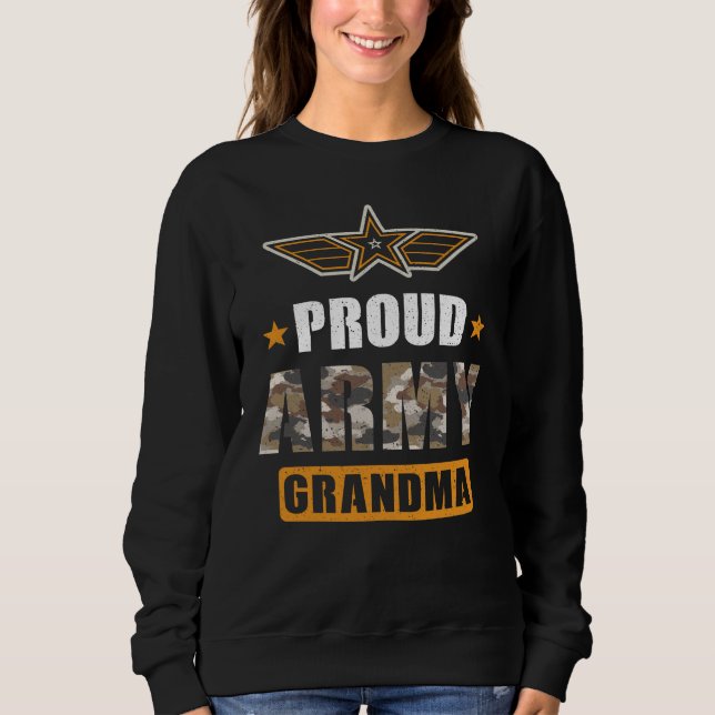 Proud Army Grandma T Shirt (Framsida)