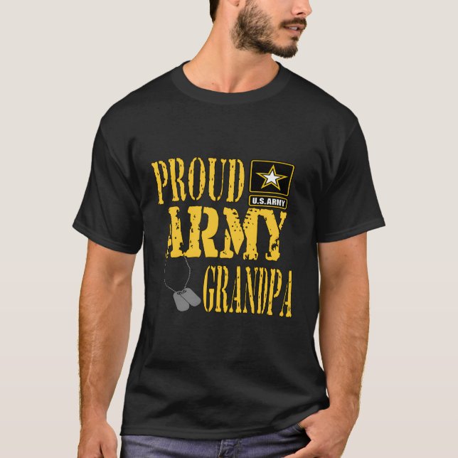 Proud Army Grandpa MiliPride T Shirt (Framsida)