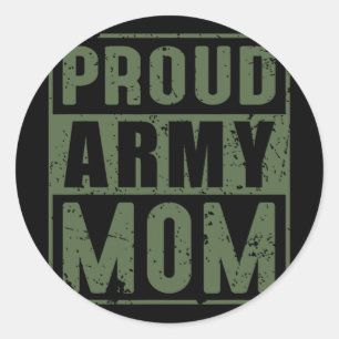 Proud Army Mamma Amerikanska militärveteran Mor D Runt Klistermärke