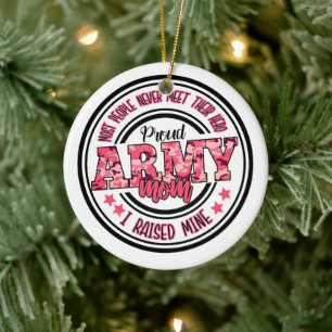 Proud Army Mamma I tog upp minor Julgransprydnad Keramik