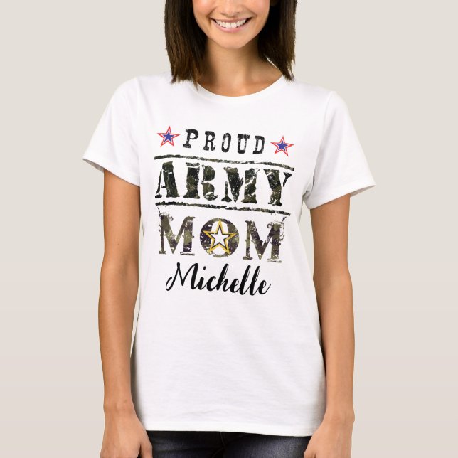Proud Army Mamma T Shirt (Framsida)