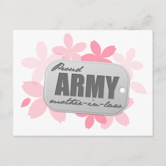 Proud Army Mor-in-law Flowers Vykort