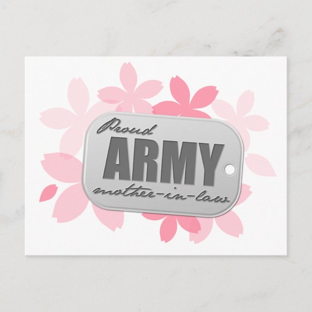 Proud Army Mor-in-law Flowers Vykort (Framsida)