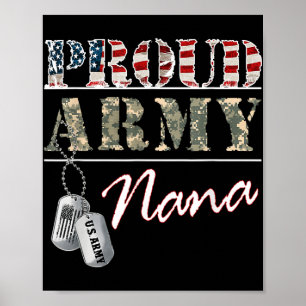 Proud Army Nana American Flagga Veteran Militär Poster