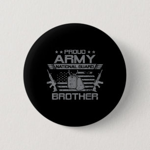 Proud Army National Guard Brother Flagga Usa Milit Knapp