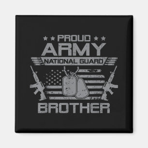 Proud Army National Guard Brother Flagga Usa Milit Magnet
