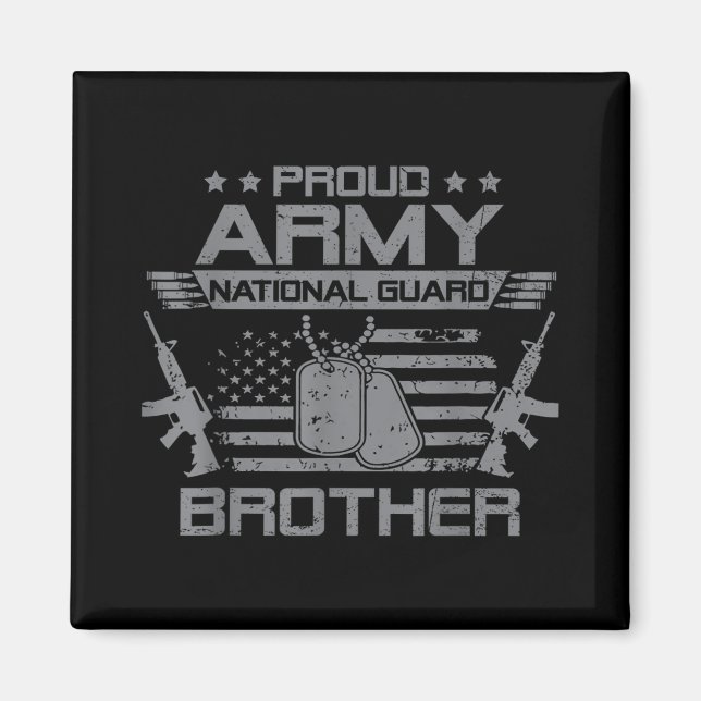 Proud Army National Guard Brother Flagga Usa Milit Magnet (Framsidan)