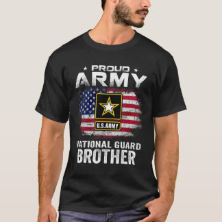 Proud Army National Guard Brother med American Fl T Shirt