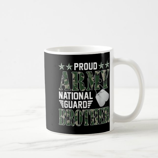 Proud Army National Guard Brother Military Family Kaffemugg (Höger)