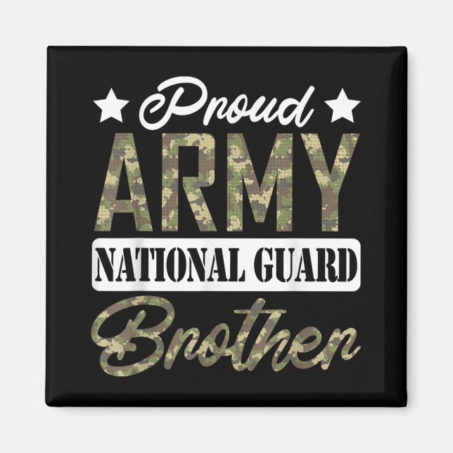 Proud Army National Guard Brother Military Family Magnet (Framsidan)