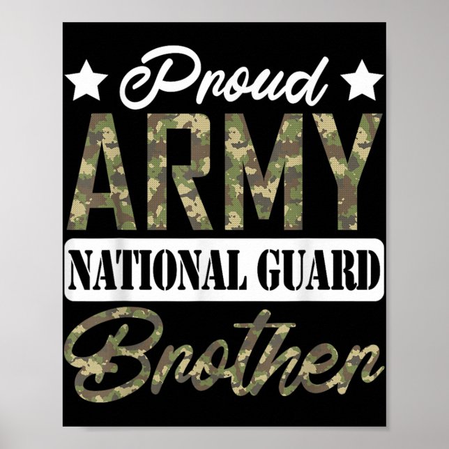 Proud Army National Guard Brother Military Family Poster (Framsidan)