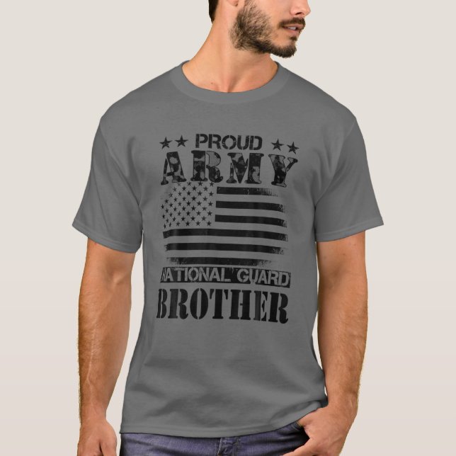 Proud Army National Guard Brother U.S. Military Gi T Shirt (Framsida)