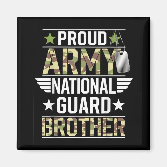 Proud Army National Guard Brother Veterans Day Ame Magnet (Framsidan)