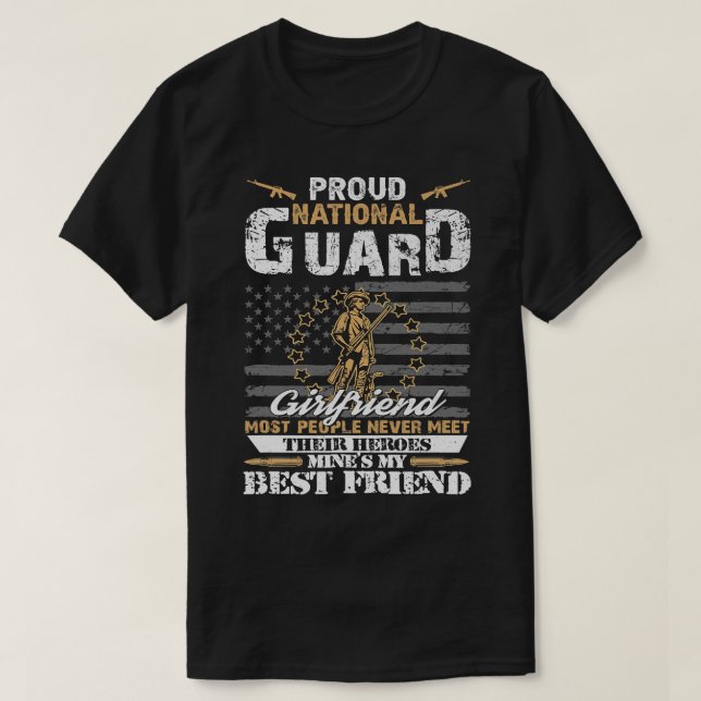 Proud Army National Guard Girlkompis Flagga Shirt  T Shirt (Design framsida)