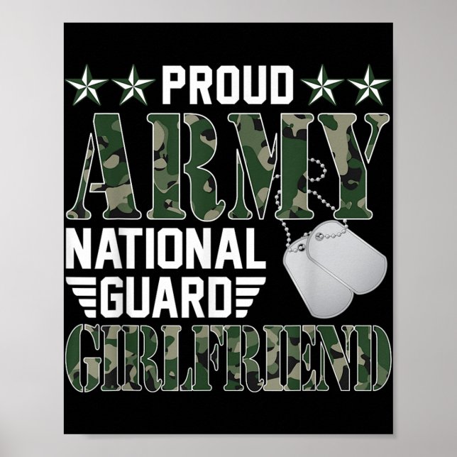 Proud Army National Guard Girlkompis Milii Fami Poster (Framsidan)