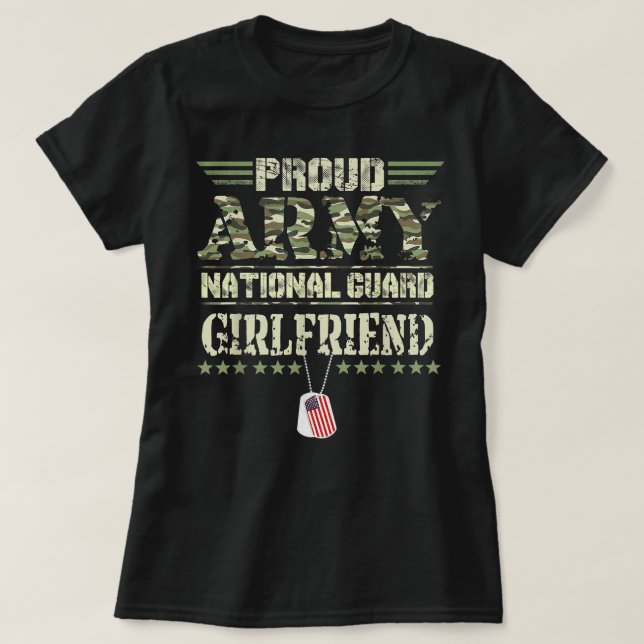Proud Army National Guard Girlvän USA T Shirt (Design framsida)
