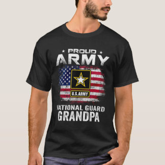 Proud Army National Guard Grandpa med American Fl T Shirt