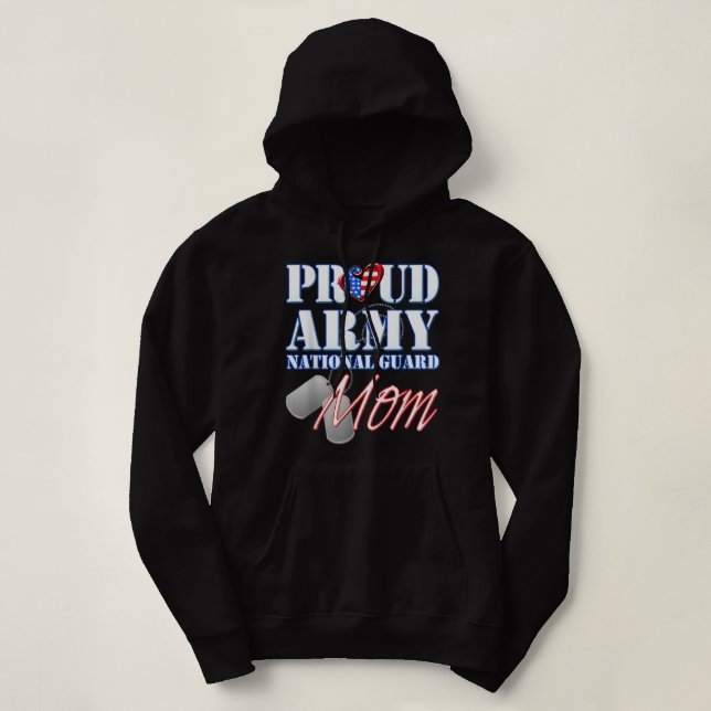 Proud Army National Guard Mamma USA Heart Mammor D T Shirt (Design framsida)