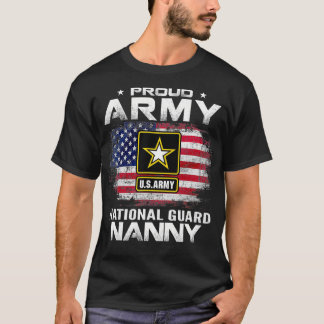 Proud Army National Guard Nanny med amerikansk Fla T Shirt