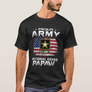 Proud Army National Guard Papaw med amerikansk Fla T Shirt