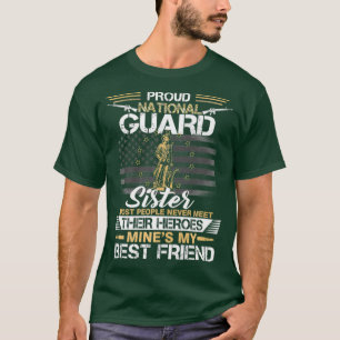 Proud Army National Guard Sister Flagga US T Shirt