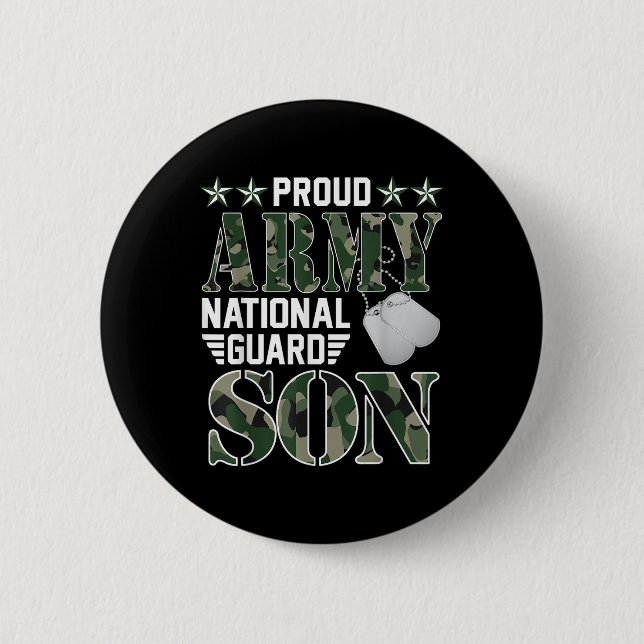 Proud Army National Guard Son Militärfamilj Vete Knapp (Framsida)