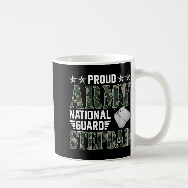 Proud Army National Guard Stepdad Militärfamilj Kaffemugg (Höger)