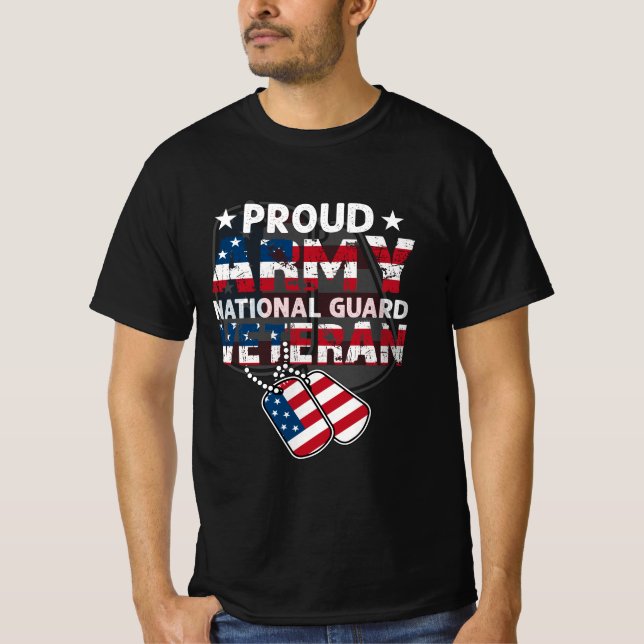 PROUD ARMY NATIONAL GUARD VETERAN T SHIRT (Framsida)