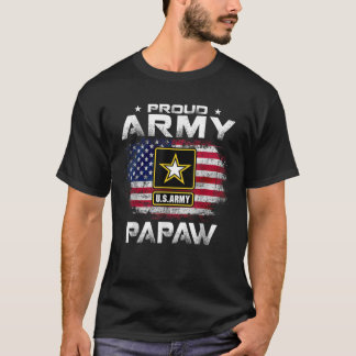 Proud Army Papaw med American Flagga for Veteran G T Shirt