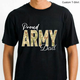 Proud Army Pappa / Militärfamiljen Black T Shirt
