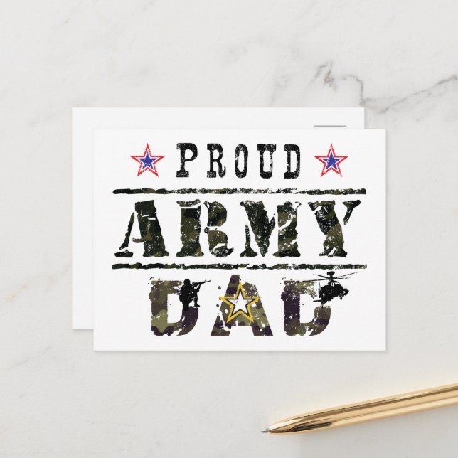 Proud Army Pappa Vykort (Fram/Back In Situ)