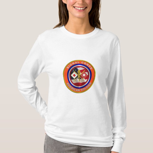 Proud Army Signal Corps Veteran T Shirt (Framsida)